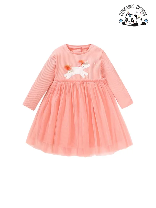 LEZONKIDS - Customizable Directly Sell Spring Long Sleeve Sweet Smocked Frocks Kids Dresses for Girls